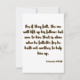 Ecclesiastes 4:10 KJV Bible Scripture Greeting Card