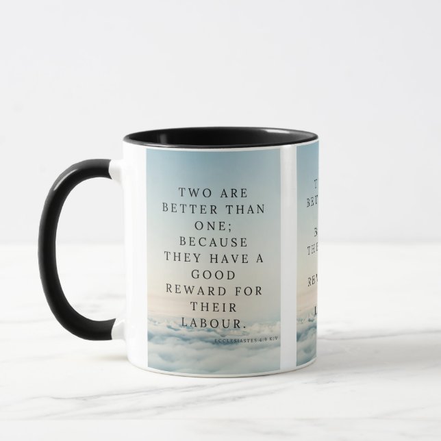 Ecclesiastes 4:9 KJV Bible Scripture Pic Two-Tone Mug (Left)