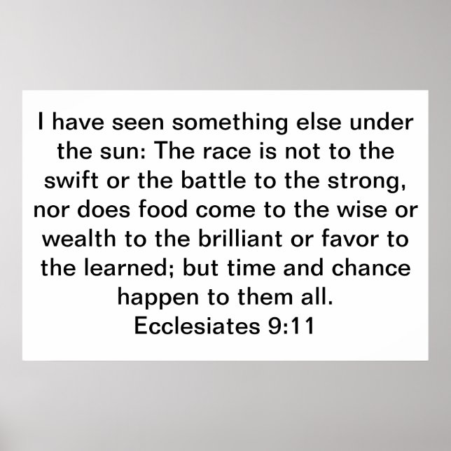 Ecclesiastes 9:11 poster (Front)
