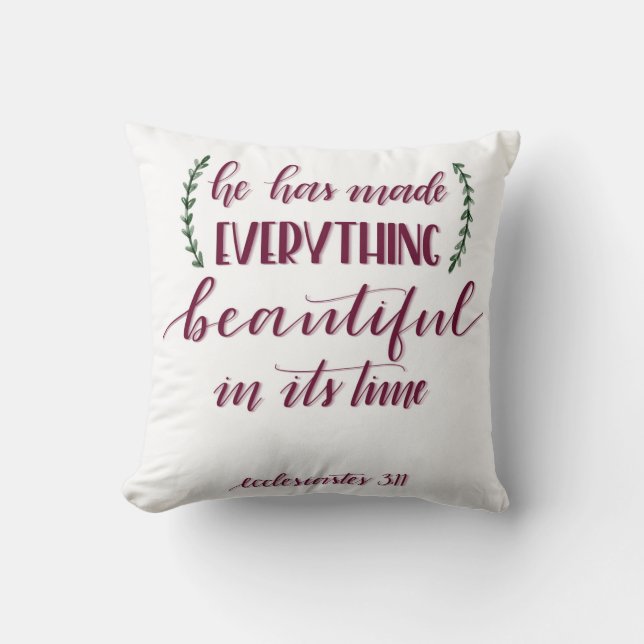 Ecclesiastes Verse Throw Pillow (Front)
