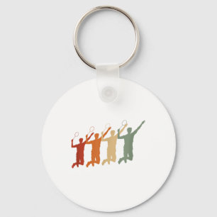 Ecg Heartbeat Badminton Player Shuttle Sports Smas Keychain