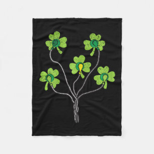 Ecg Shamrock St Patricks Day Funny Nurse Shamrock Fleece Blanket