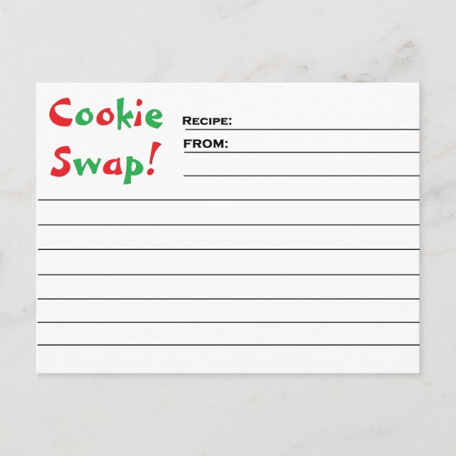 "Échange de cookies !" Cartes recettes (Devant)