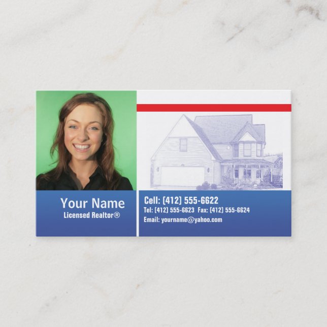 Échantillons de carte de visite d'agent immobilier (Devant)