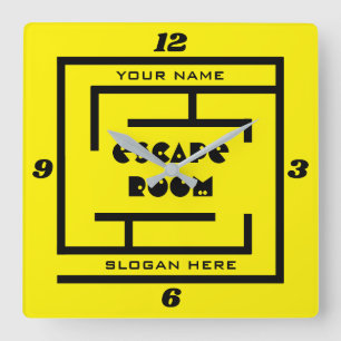 Echap Room carré horloge murale avec logo de labyr