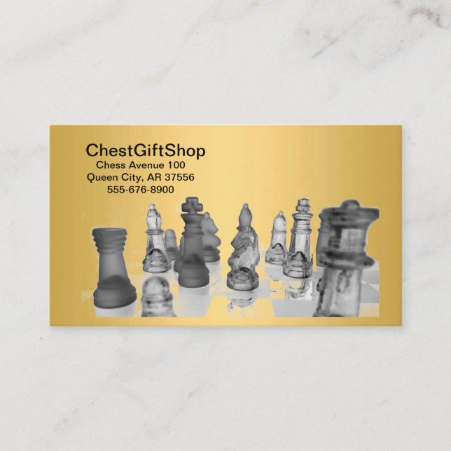 Échecs Cartes de visite. (Devant)