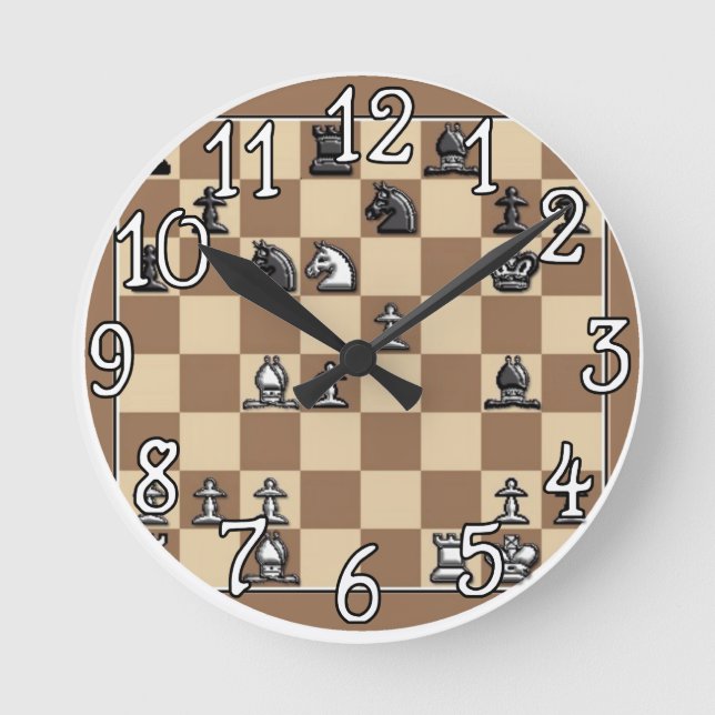 Échecs Conception du jeu Horloge murale (Recto)
