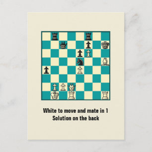 Échecs Mate Dans 1 Puzzle #1 Carte Postale