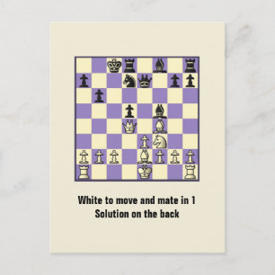 Échecs Mate Dans 1 Puzzle #2 Carte Postale