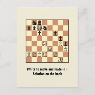 Échecs Mate Dans 1 Puzzle #3 Carte Postale