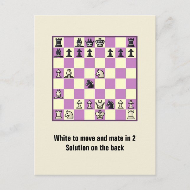 Échecs Mate Dans 2 Puzzle #3 Carte Postale (Devant)