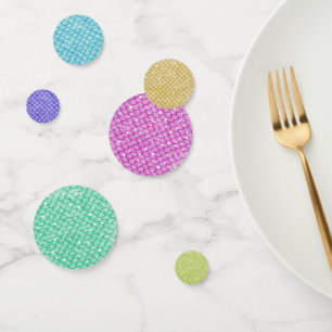 Echelles de sirène colorées Confetti table de conc