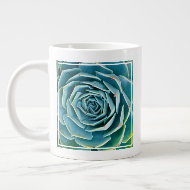 Echeveria Rosette, Secret Garden of Marrakech Large Coffee Mug (Left)