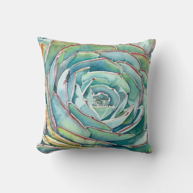 Echeveria throw pillow (Front)