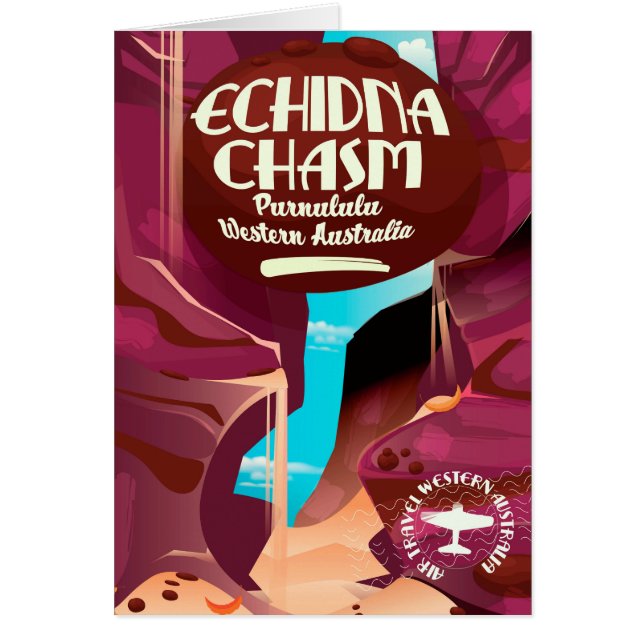 Echidna Chasm cartoon travel poster (Front)