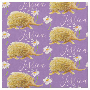 Echidna daisy art animal patterned fabric