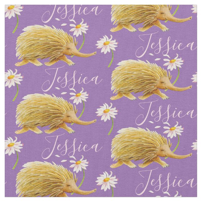 Echidna daisy art tissu à motif animal (Fermer)
