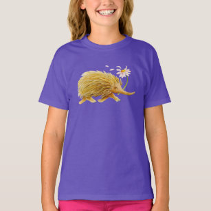 Echidna whimsical watercolor woodland animal art T-Shirt