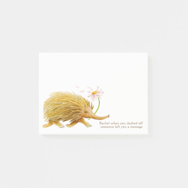 Echidnas whimsy watercolor custom post it notes (Front)