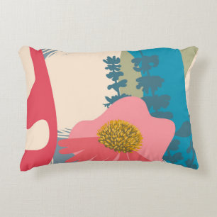 Echinacea Abstract Artistic Modern Colour Blocks Accent Pillow