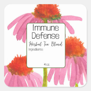 Echinacea Blank Herb Tea Blend Label Custom 