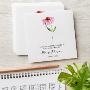 Echinacea Memorial Funeral Seed Envelope