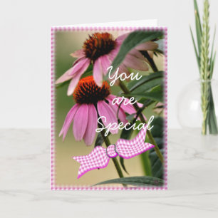 Echinacea & Seersucker card-customize any occasion Thank You Card