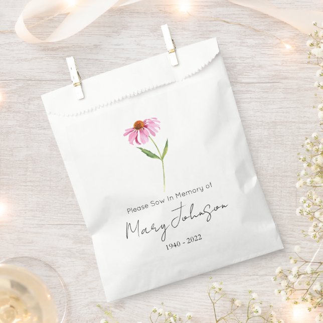 Echinacea | Simple Seed packet Funeral  Favour Bag (Clipped)