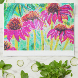 Echinacea Tea Towel
