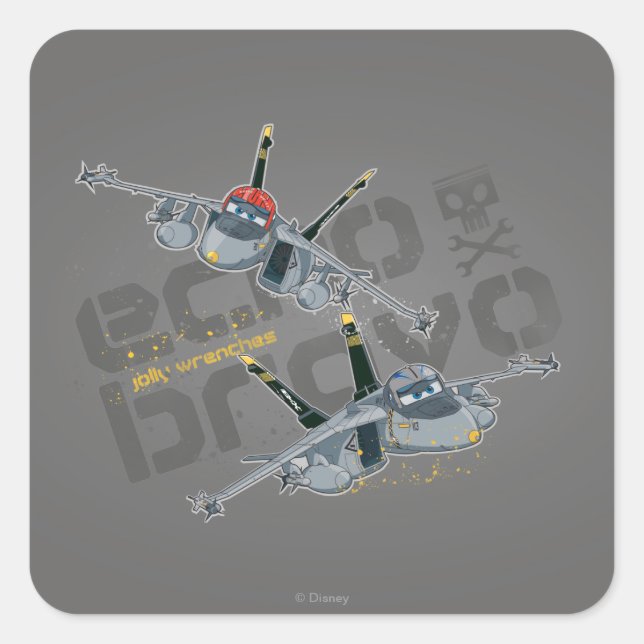 Echo and Bravo Jolly Wrenches Square Sticker (Front)