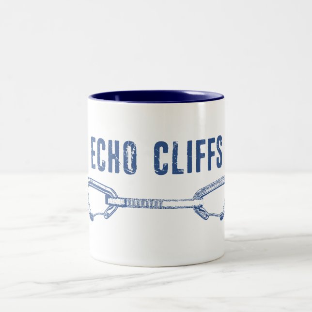 Echo Cliffs California Rock Climbing Quickdraw Two-Tone Coffee Mug (Center)