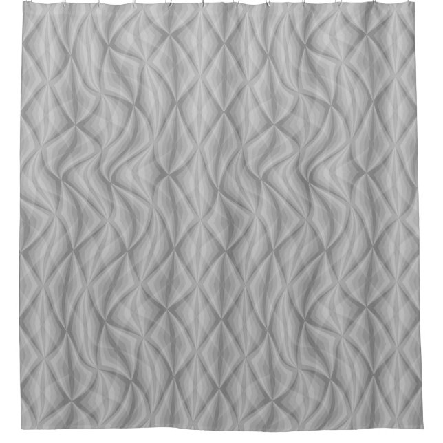 Echo Curves  – Retro Geometric Shower Curtain (Front)
