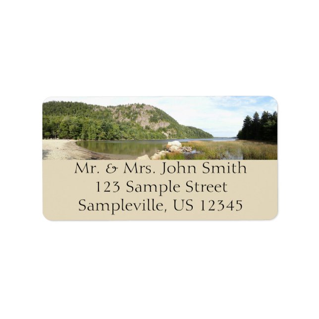 Echo Lake Beach at Acadia National Park Label (Front)