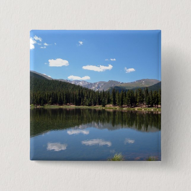 Echo Lake Mt Evans Colorado 2 Inch Square Button (Front)