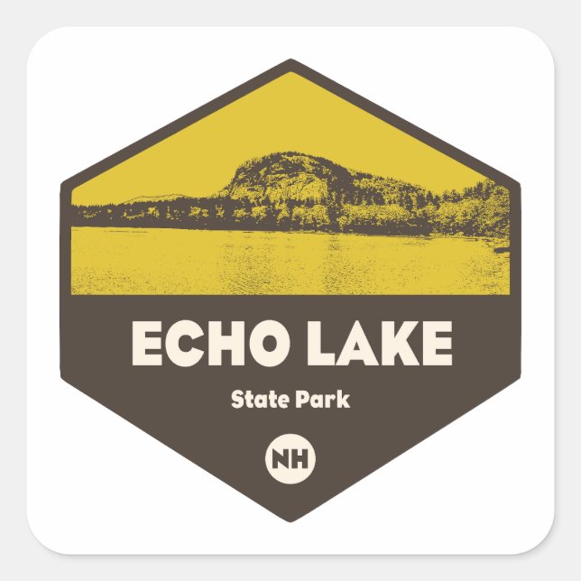 Echo Lake State Park New Hampshire Square Sticker (Front)