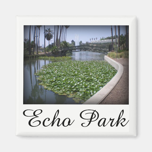 Echo Park Lake in Los Angeles, California Magnet (Front)