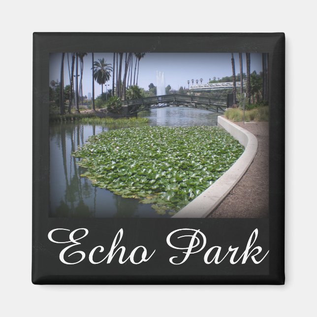 Echo Park Lake in Los Angeles, California Magnet (Front)