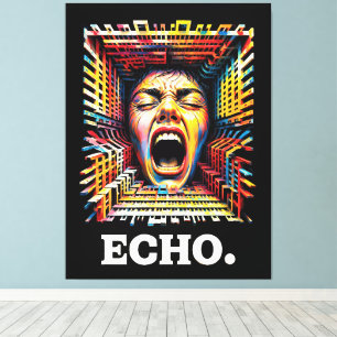 Echo Scream Geometric Tunnel Dramatic Pop Art Canvas Print