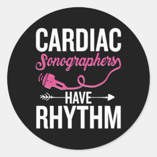 Echo Sonographer Cardiography Ultrasound Tech Card Classic Round Sticker