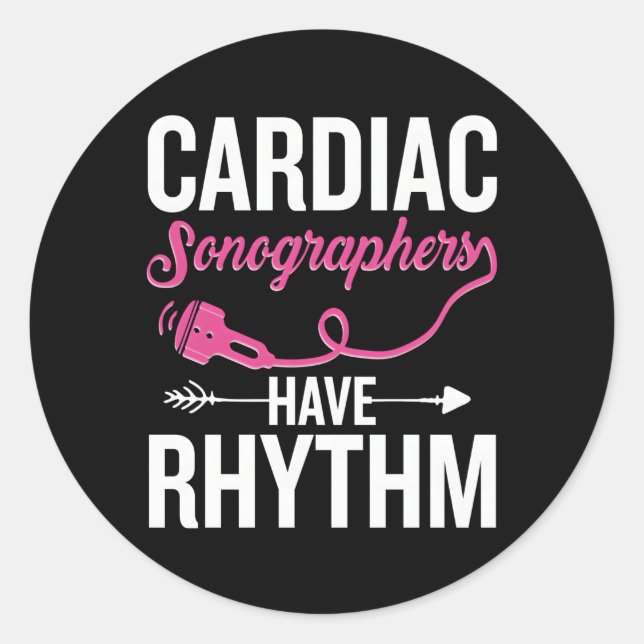 Echo Sonographer Cardiography Ultrasound Tech Card Classic Round Sticker (Front)