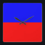 Echo Square Wall Clock<br><div class="desc">Echo Nautical flag symbol,  Red & blue</div>