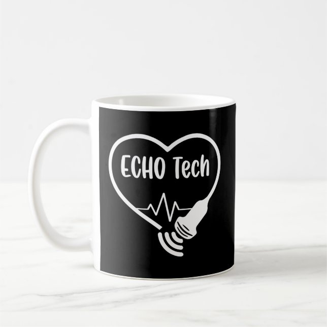 Echo Tech Cardiac Sonographer Rdcs Echocardiograph Coffee Mug (Left)