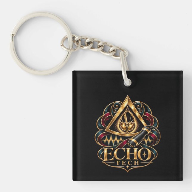 Echo Tech - Echocardiographer - Sonographer Keychain (Front)
