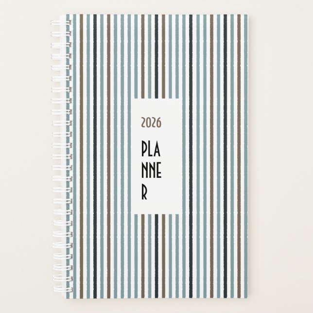 Echo Trails 2026 Planner – Blue Stripes (Front)
