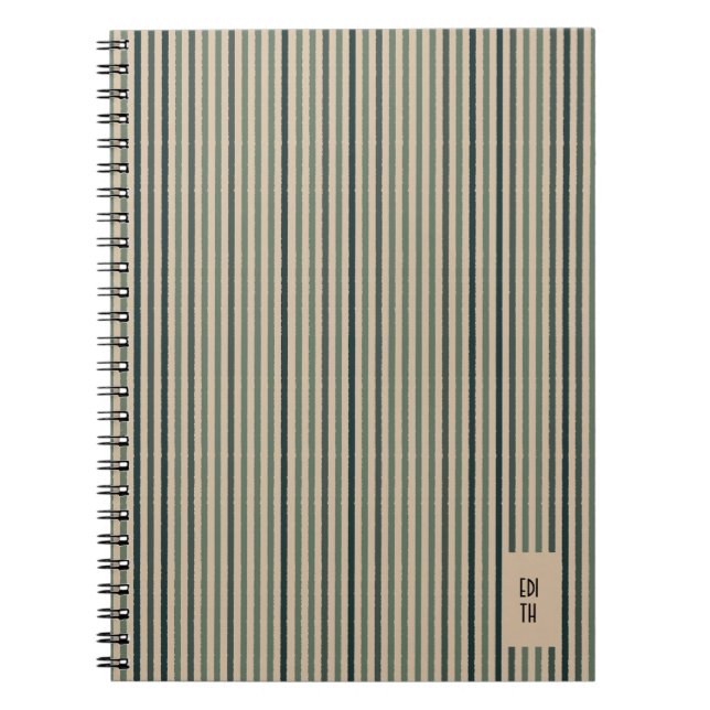 Echo Trails Matcha Green Stried Journal (Devant)