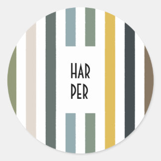 Echo Trails Round Stickers – Blue/Green Stripes