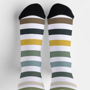 Echo Trails Striped Sustainable Socks - Blue/Green