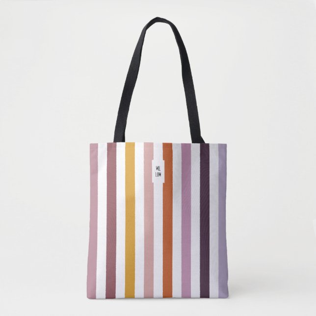 Echo Trails Tote Bag – Pink Hues Stripes (Front)