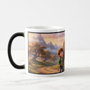 Echoed Past Whimsical Boy and Bison Magic Mug