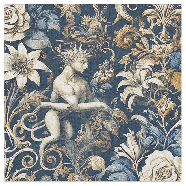 Echoes in Chaos – Gothic Statement Tile Fabric (Close Up)